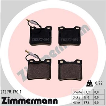 pastillas de freno coche - Juego de pastillas de freno ZIMMERMANN 212781701