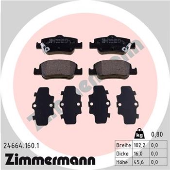 pastillas de freno coche - Juego de pastillas de freno ZIMMERMANN 246641601