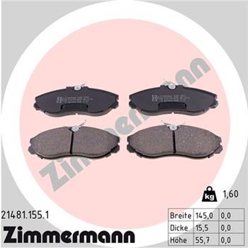 pastillas de freno coche - Juego de pastillas de freno ZIMMERMANN 214811551