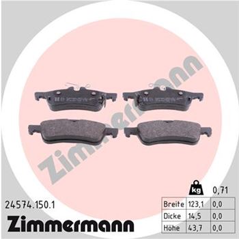 pastillas de freno coche - Juego de pastillas de freno ZIMMERMANN 245741501