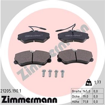 pastillas de freno coche - Juego de pastillas de freno ZIMMERMANN 212051901
