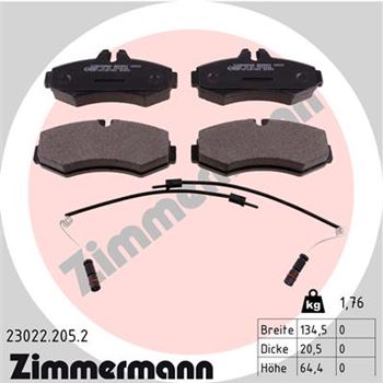 pastillas de freno coche - Juego de pastillas de freno ZIMMERMANN 230222052