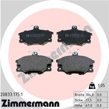 pastillas de freno coche - Juego de pastillas de freno ZIMMERMANN 208331751