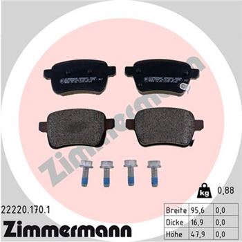 pastillas de freno coche - Juego de pastillas de freno ZIMMERMANN 222201701