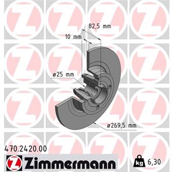 discos de freno coche - Disco de freno eje trasero (Gama COAT Z) ZIMMERMANN 470242000