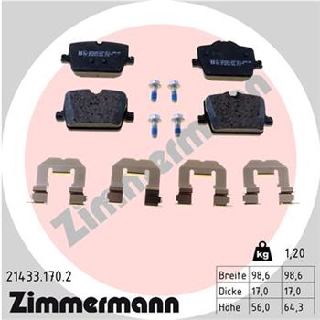 pastillas de freno coche - Juego de pastillas de freno ZIMMERMANN 214331702