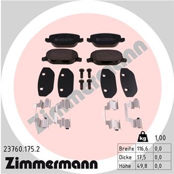 pastillas de freno coche - Juego de pastillas de freno ZIMMERMANN 237601752