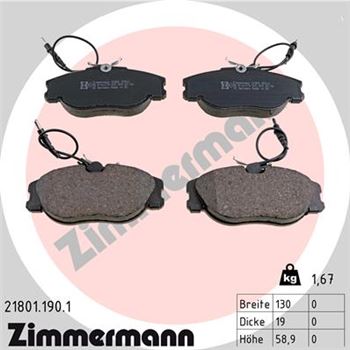 pastillas de freno coche - Juego de pastillas de freno ZIMMERMANN 218011901