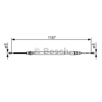 palancas cables frenado - Cable de accionamiento, freno de estacionamiento BOSCH 1987477472