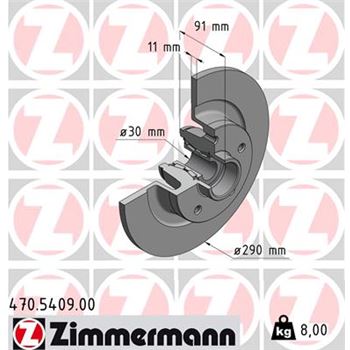discos de freno coche - Disco de freno eje trasero (Gama COAT Z) ZIMMERMANN 470540900