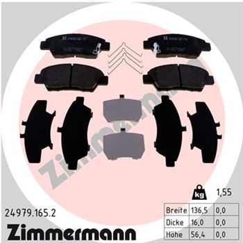 pastillas de freno coche - Juego de pastillas de freno ZIMMERMANN 249791652