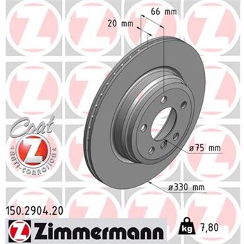 discos de freno coche - Disco de freno eje trasero (Gama COAT Z) ZIMMERMANN 150290420