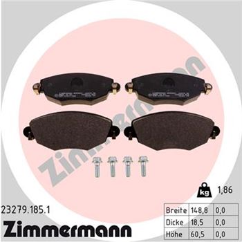pastillas de freno coche - Juego de pastillas de freno ZIMMERMANN 232791851