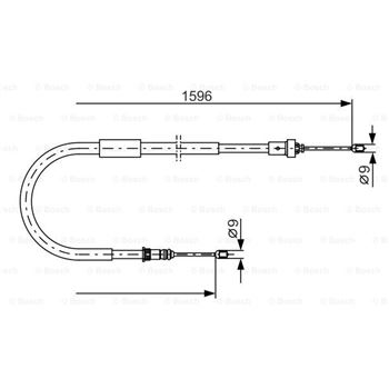 palancas cables frenado - Cable de accionamiento, freno de estacionamiento BOSCH 1987482334