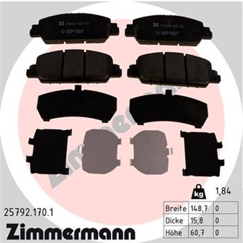 pastillas de freno coche - Juego de pastillas de freno ZIMMERMANN 257921701