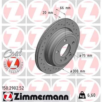 discos de freno coche - Disco de freno eje trasero (Gama SPORT COAT Z) ZIMMERMANN 150290252