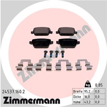 pastillas de freno coche - Juego de pastillas de freno ZIMMERMANN 245371602