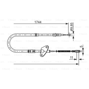 palancas cables frenado - Cable de accionamiento, freno de estacionamiento BOSCH 1987477122