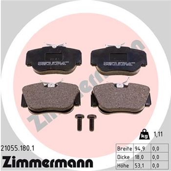pastillas de freno coche - Juego de pastillas de freno ZIMMERMANN 210551801