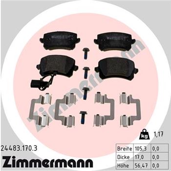 pastillas de freno coche - Juego de pastillas de freno ZIMMERMANN 244831703