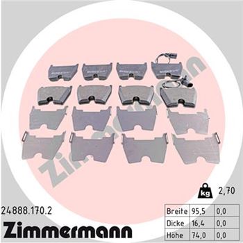 pastillas de freno coche - Juego de pastillas de freno ZIMMERMANN 248881702