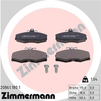 pastillas de freno coche - Juego de pastillas de freno ZIMMERMANN 208611801