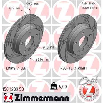 discos de freno coche - Disco de freno eje trasero (Gama BLACK Z) ZIMMERMANN 150128953