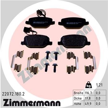 pastillas de freno coche - Juego de pastillas de freno ZIMMERMANN 220721802