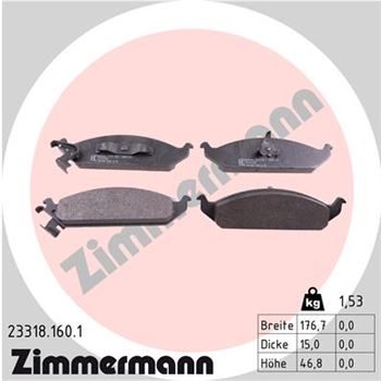 pastillas de freno coche - Juego de pastillas de freno ZIMMERMANN 233181601