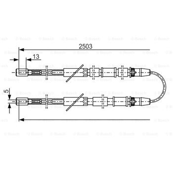 palancas cables frenado - Cable de accionamiento, freno de estacionamiento BOSCH 1987482009