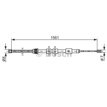 palancas cables frenado - Cable de accionamiento, freno de estacionamiento BOSCH 1987477430