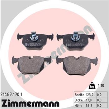 pastillas de freno coche - Juego de pastillas de freno ZIMMERMANN 214871701