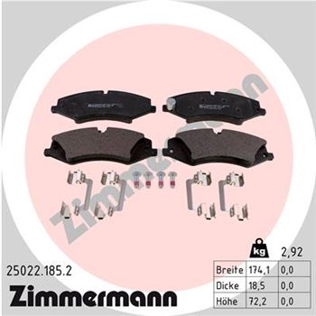 pastillas de freno coche - Juego de pastillas de freno ZIMMERMANN 250221852