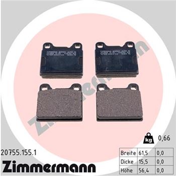 pastillas de freno coche - Juego de pastillas de freno ZIMMERMANN 207551551