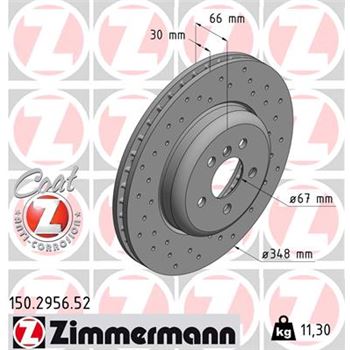 discos de freno coche - Disco de freno eje delantero (Gama SPORT COAT Z) ZIMMERMANN 150295652