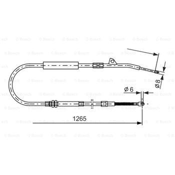 palancas cables frenado - Cable de accionamiento, freno de estacionamiento BOSCH 1987477533