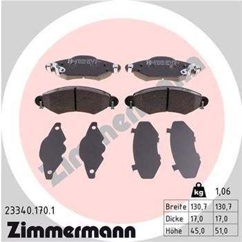 pastillas de freno coche - Juego de pastillas de freno ZIMMERMANN 233401701