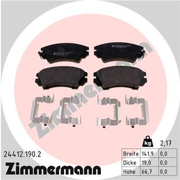 pastillas de freno coche - Juego de pastillas de freno ZIMMERMANN 244121902