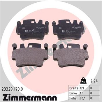 pastillas de freno coche - Juego de pastillas de freno ZIMMERMANN 233291709
