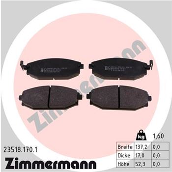 pastillas de freno coche - Juego de pastillas de freno ZIMMERMANN 235181701