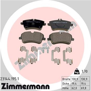 pastillas de freno coche - Juego de pastillas de freno ZIMMERMANN 231441951