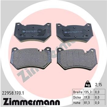 pastillas de freno coche - Juego de pastillas de freno ZIMMERMANN 229581701