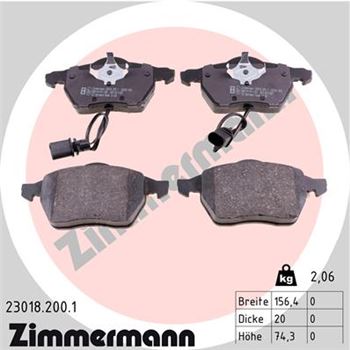 pastillas de freno coche - Juego de pastillas de freno ZIMMERMANN 230182001