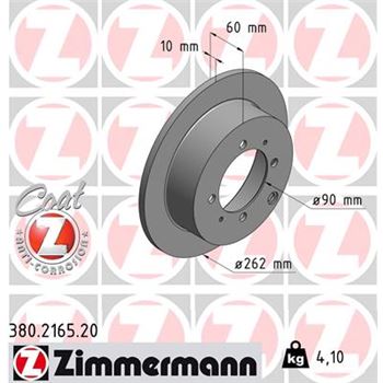 discos de freno coche - Disco de freno eje trasero (Gama COAT Z) ZIMMERMANN 380216520
