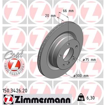 discos de freno coche - Disco de freno eje trasero (Gama COAT Z) ZIMMERMANN 150342620