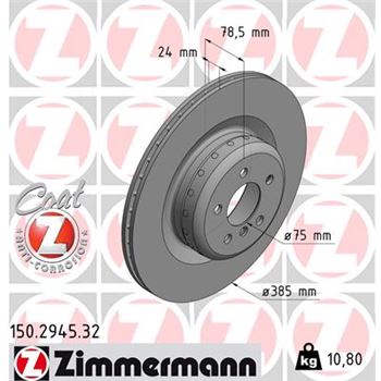 discos de freno coche - Disco de freno eje trasero (Gama FORMULA F COAT Z) ZIMMERMANN 150294532