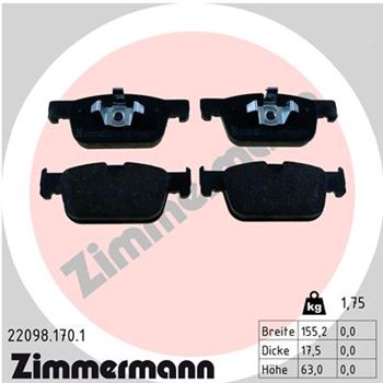 pastillas de freno coche - Juego de pastillas de freno ZIMMERMANN 220981701