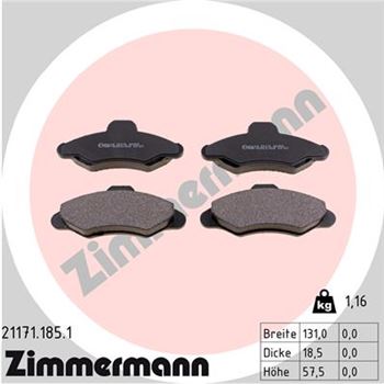 pastillas de freno coche - Juego de pastillas de freno ZIMMERMANN 211711851