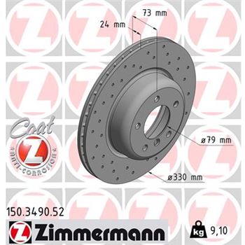 discos de freno coche - Disco de freno eje delantero (Gama SPORT COAT Z) ZIMMERMANN 150349052