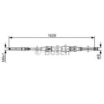 palancas cables frenado - Cable de accionamiento, freno de estacionamiento BOSCH 1987477169